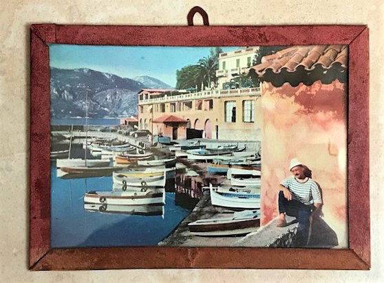 Carte postale ancienne encadrée années 1950 Côte d’Azur