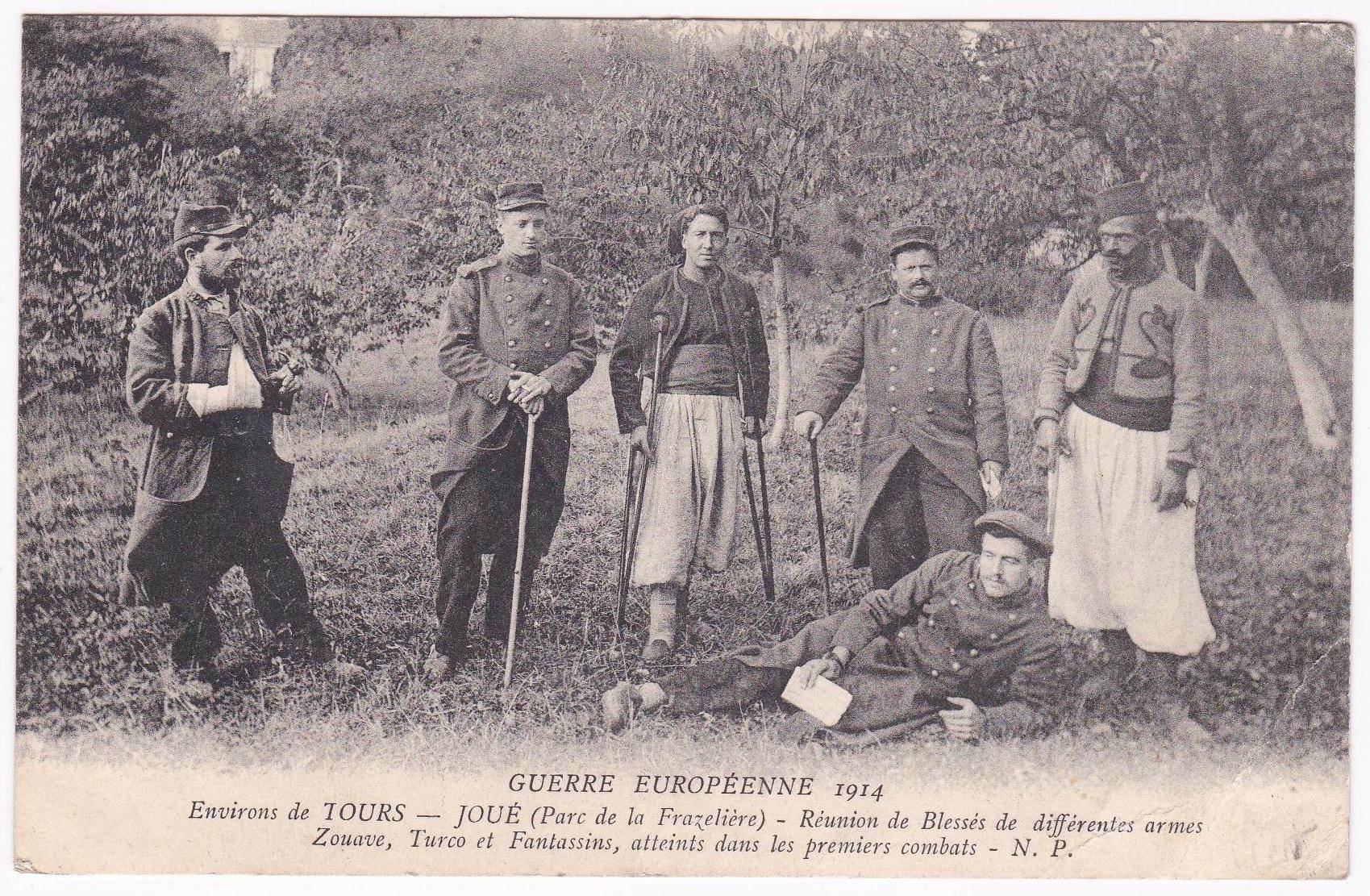 Carte postale 1914 Tours les blessés et la vie de l’étude du notaire Chauvin