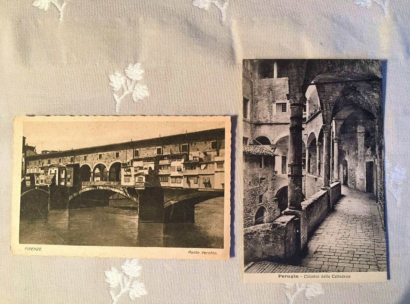 Firenze, Peruggia : 2 cartes postales anciennes (Italie)