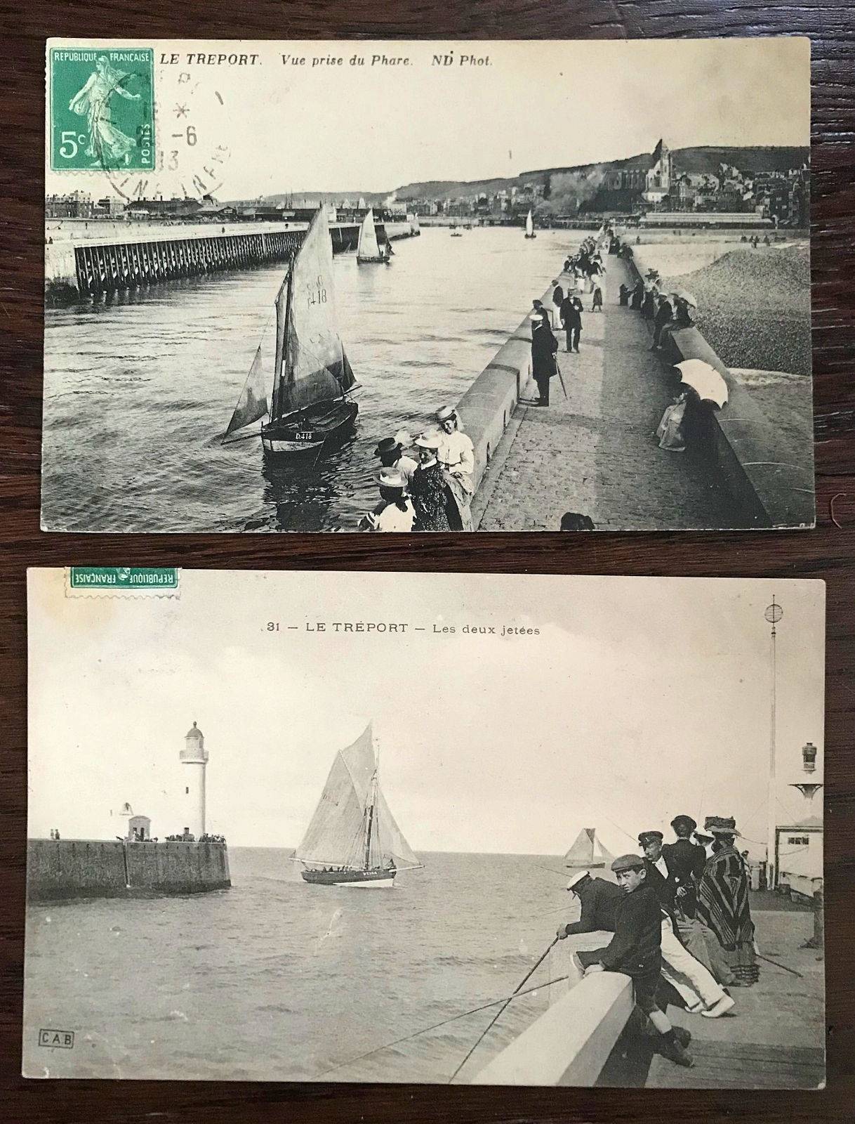 2 cartes postales anciennes - Le Tréport (Normandie)