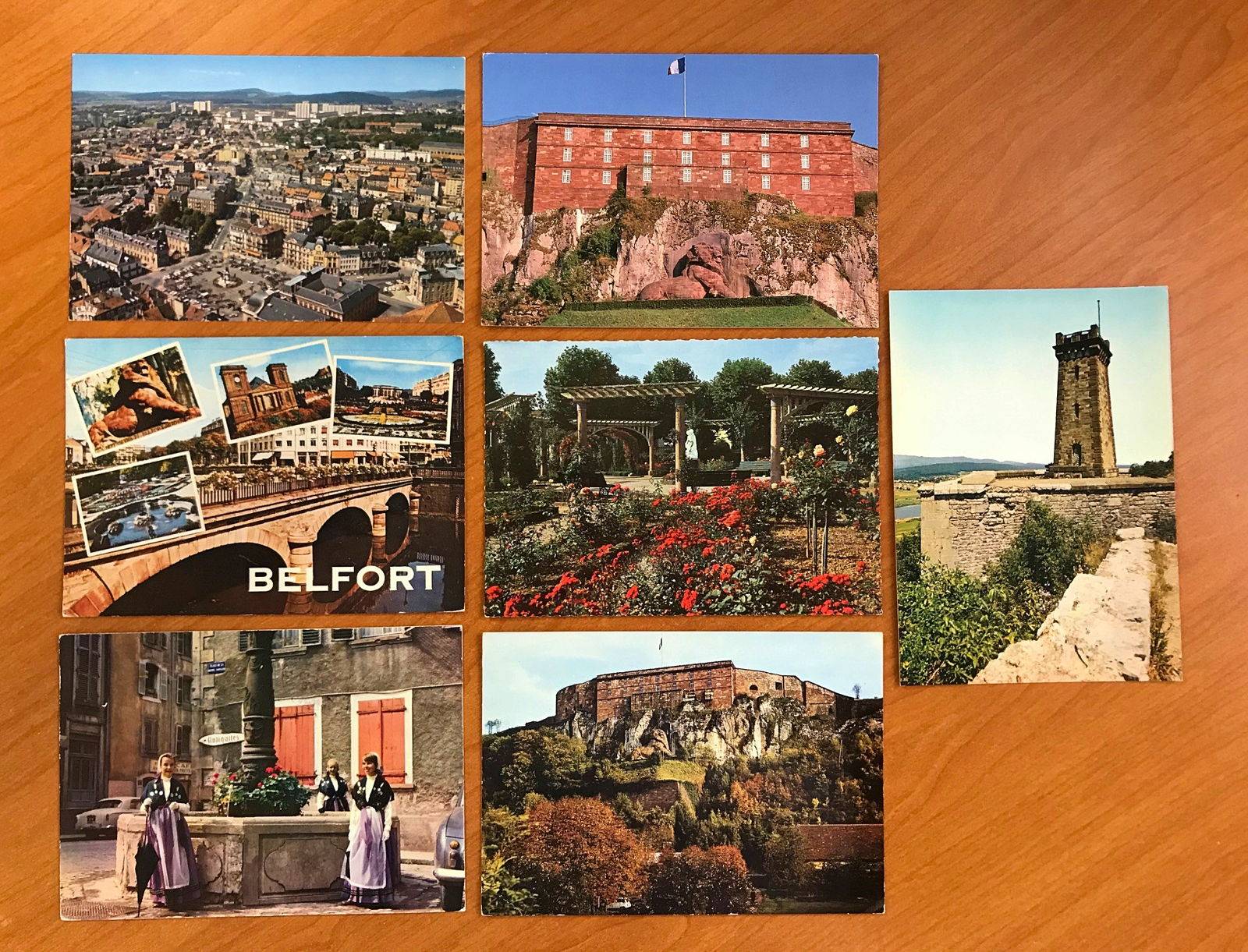 7 cartes postales Belfort (années 70) - CPSM