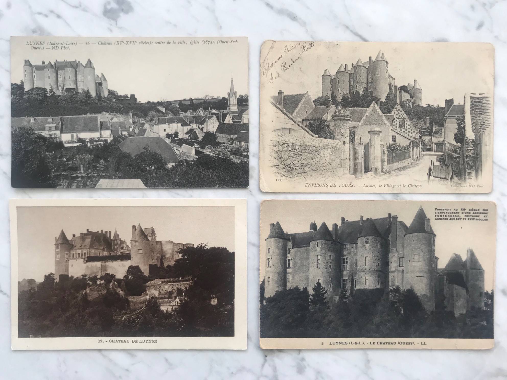 4 cartes postales - Château de Luynes