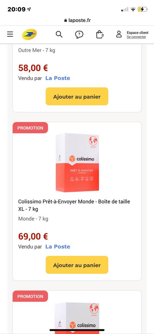 Carton prêt à envoyer