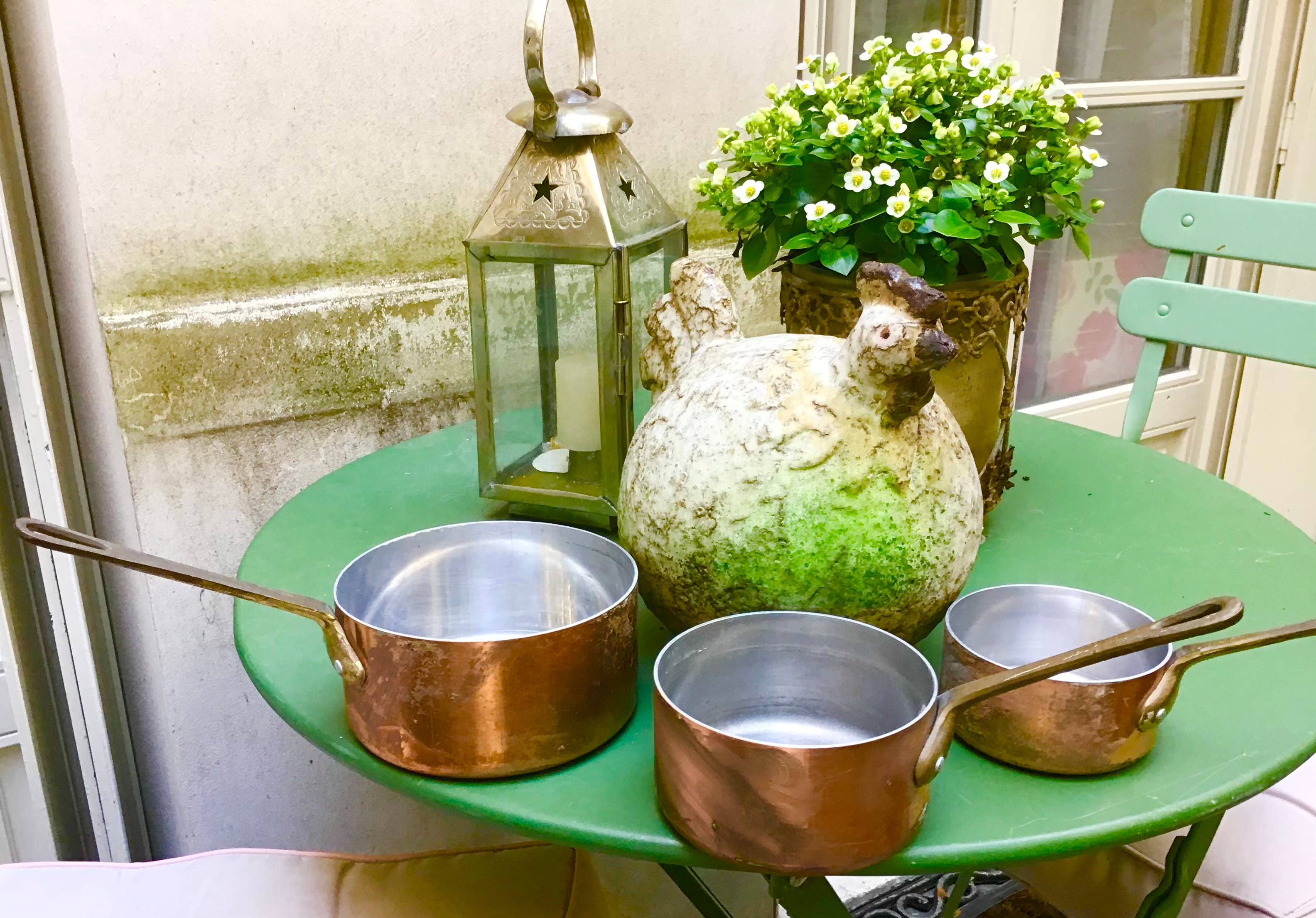 Trois Petites Casseroles Et Saucières En Cuivre étamé – Idéales Pour Cuisson Au Gaz