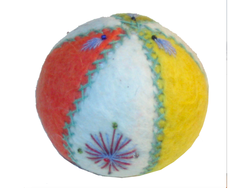 Boules de Noël en Feutre Naturel du Kirghizstan NEUVES
