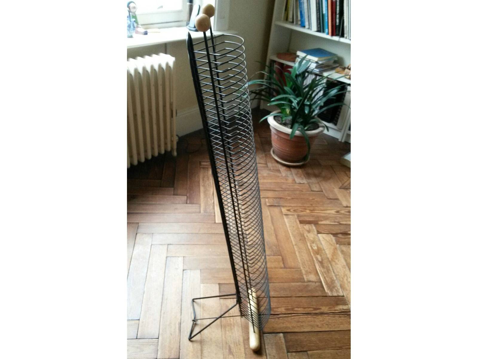 Support rangement 40 CD métal et bois