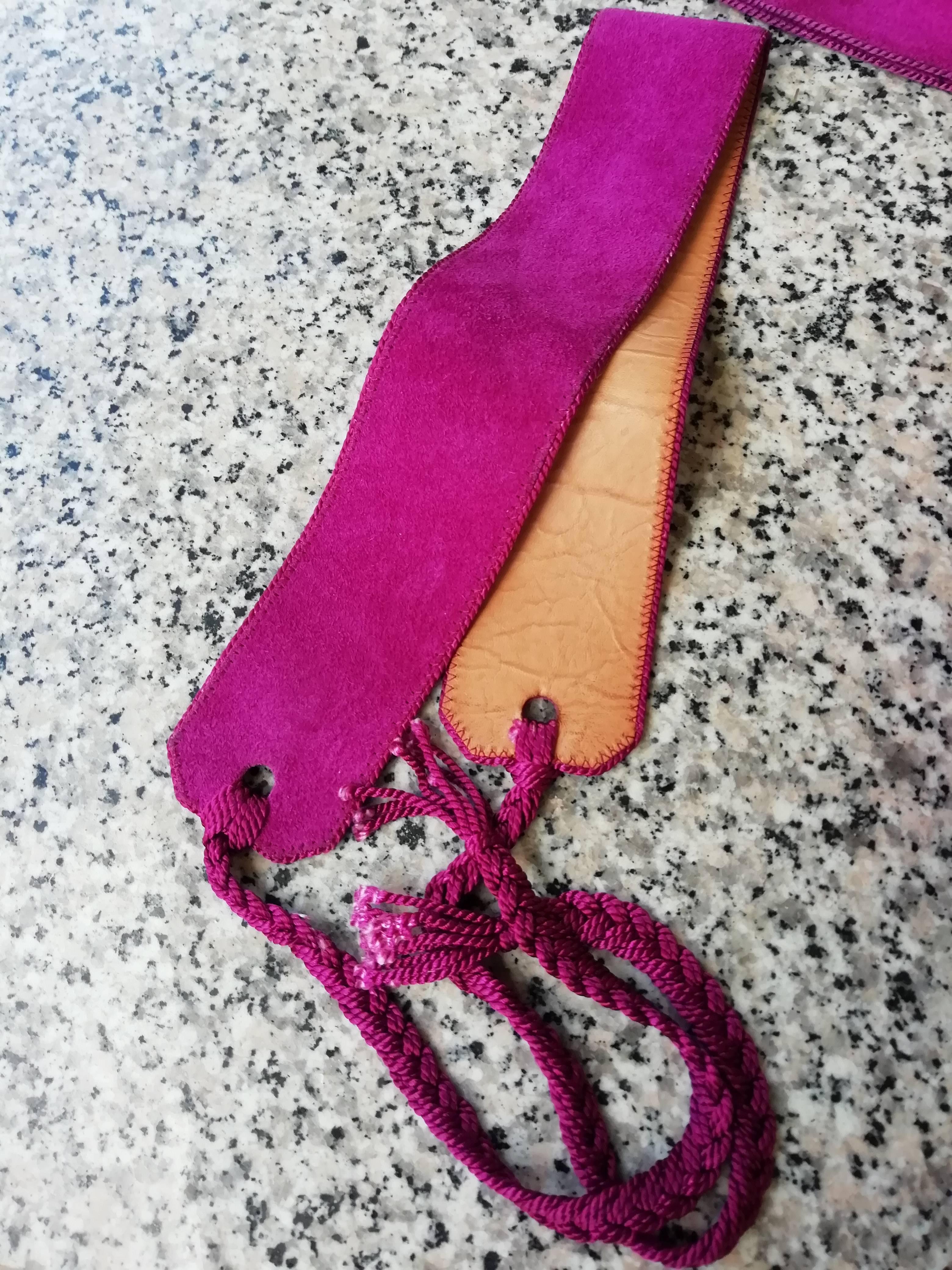 Ceinture et sac en daim fuschia La Bagagerie