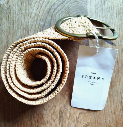 Vends ceinture Sézane en raphia naturel, neuve