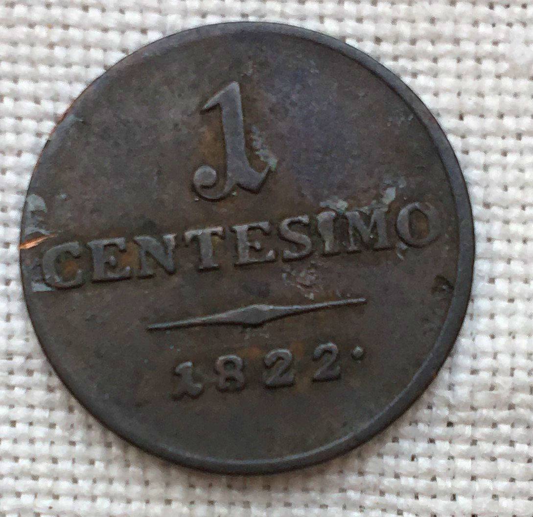 Numismatique : 1 centesimo Regno Lombardo Veneto 1822
