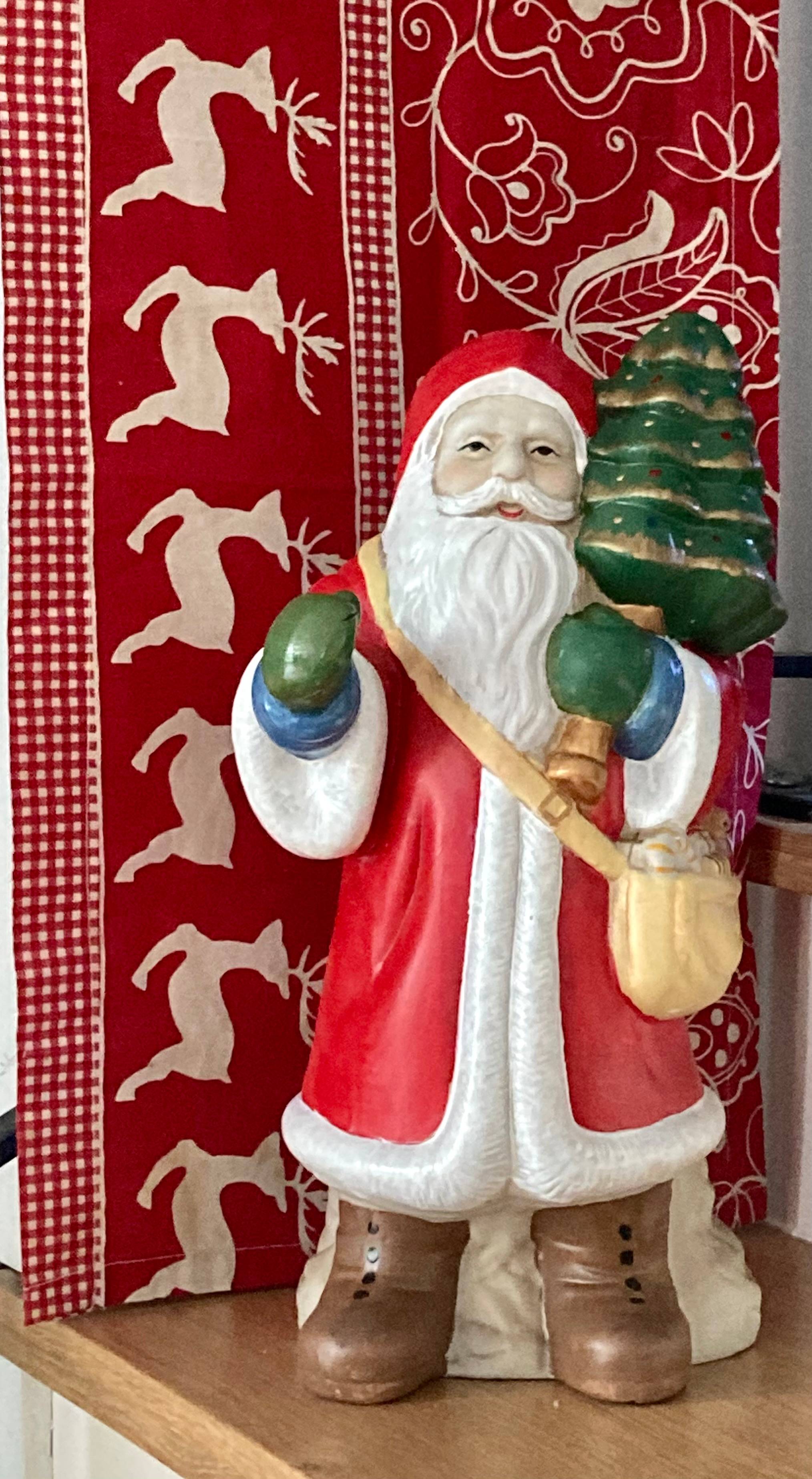 Père Noël en céramique blanc 8x8.5x32 cm