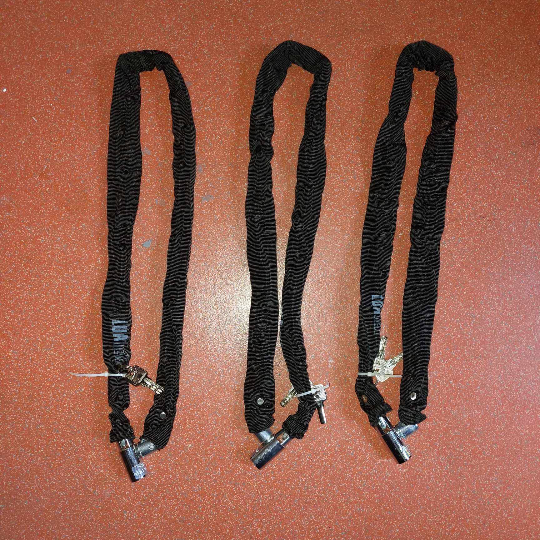 Lot 3 Chaines Antivols cadenas acier