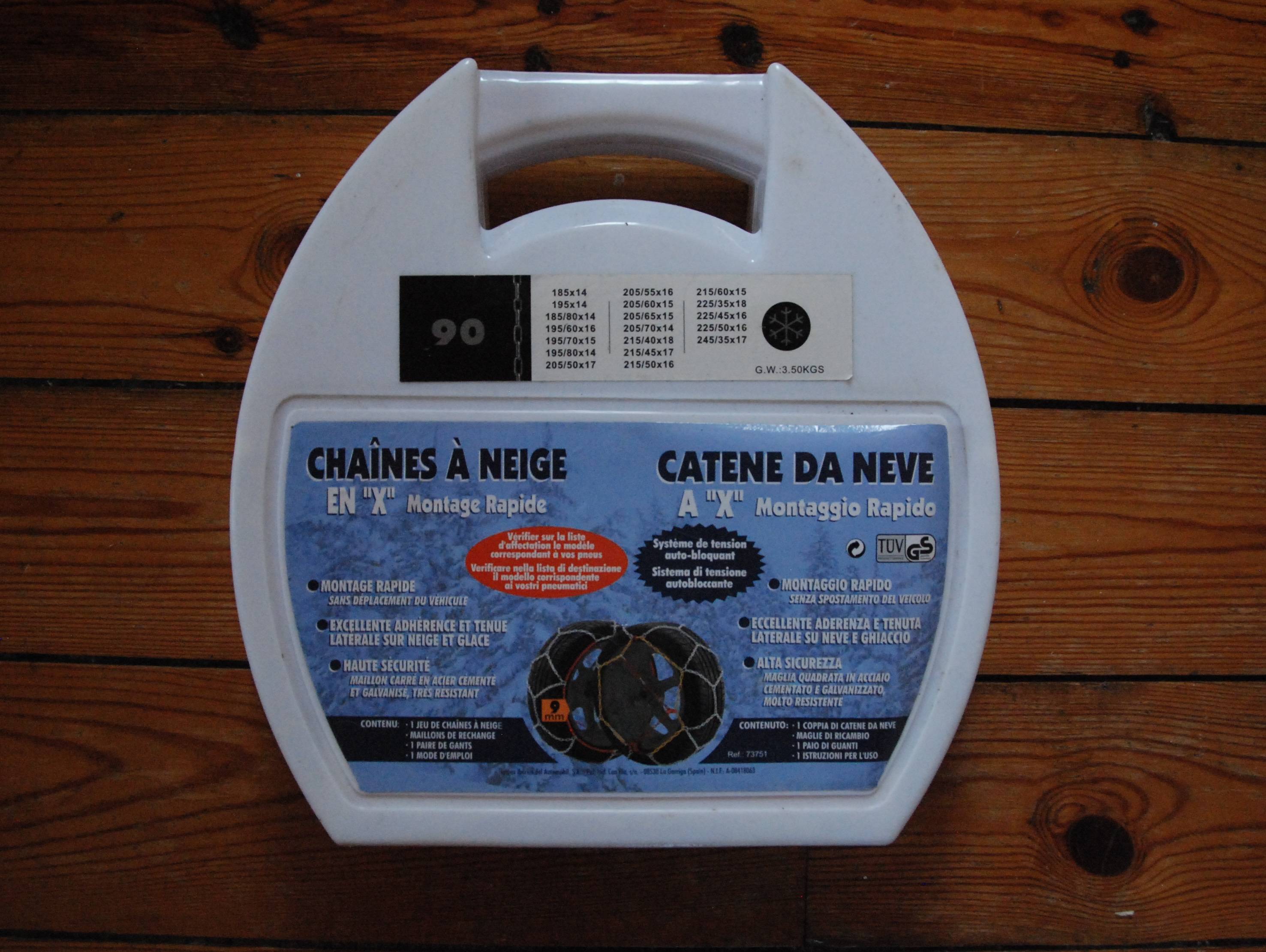 Chaînes à Neige Croisillons 9 Mm – Montage Rapide – Compatibles Multi Dimensions