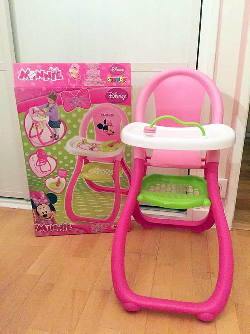 Vends chaise haute poupée, décors Minnie