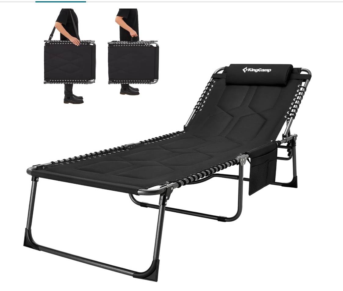 Chaise longue inclinable pliable, 200x68x38cm (2 disponible)