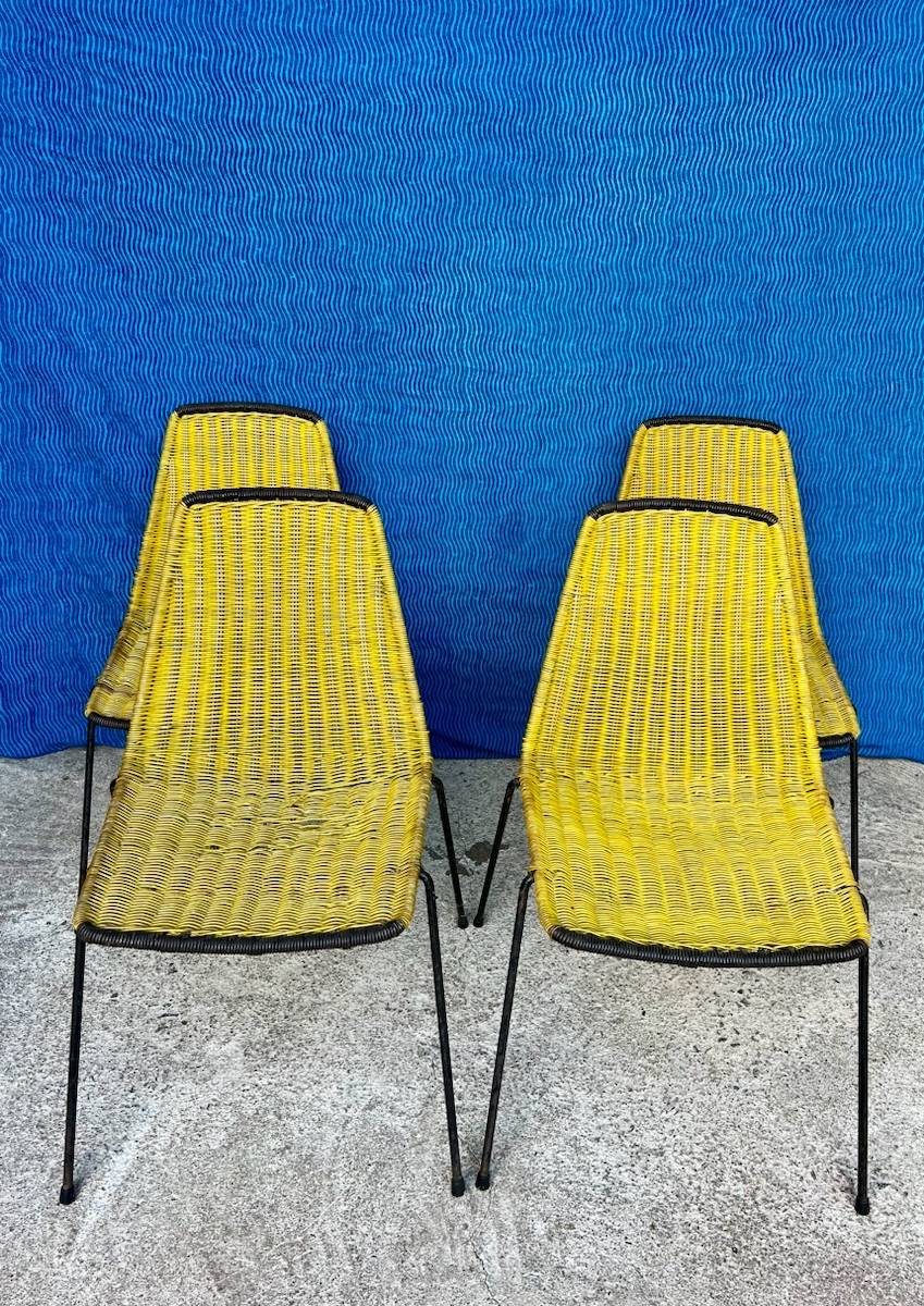 4 chaises « Baskets » vintage 1950s design Gian Franco Legler