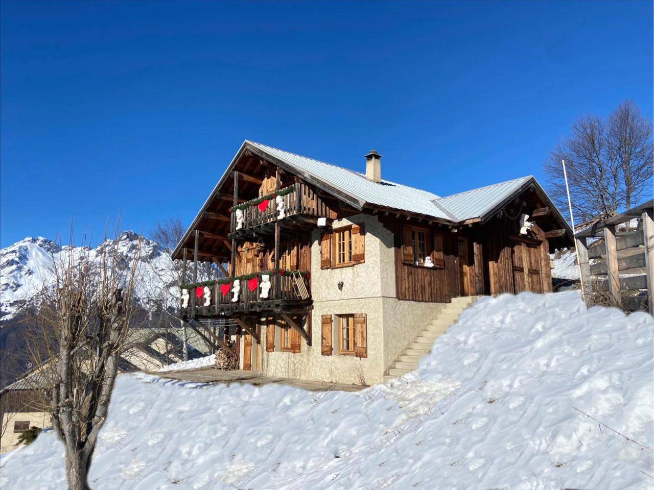 Loue chalet familial 4* avec sauna - 14 couchages - 5 chambres - Villard-Reculas (38)