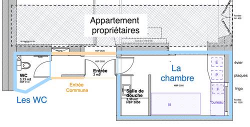 Loue Chambre meublée indépendante/studio 15m² pour une jeune fille étudiante à Angers centre