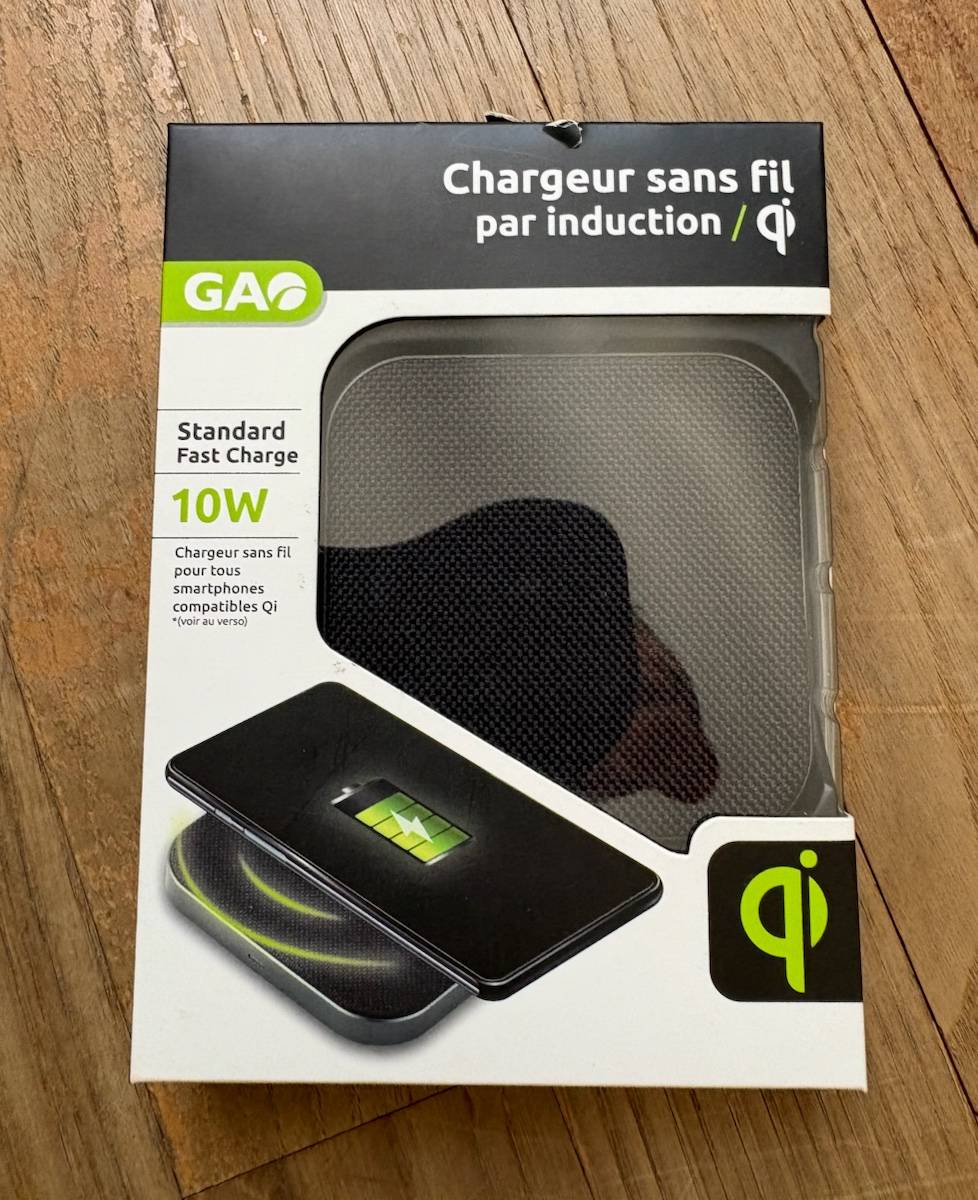 Vends chargeur sans fil neuf par induction pour tous les smartphones