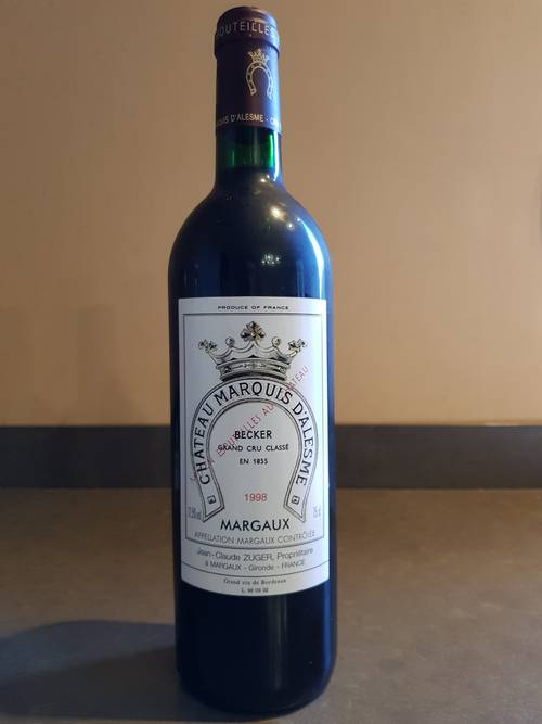 Château Marquis d’Alesme Becker 1998 - 3ème Grand Cru Classé Margaux