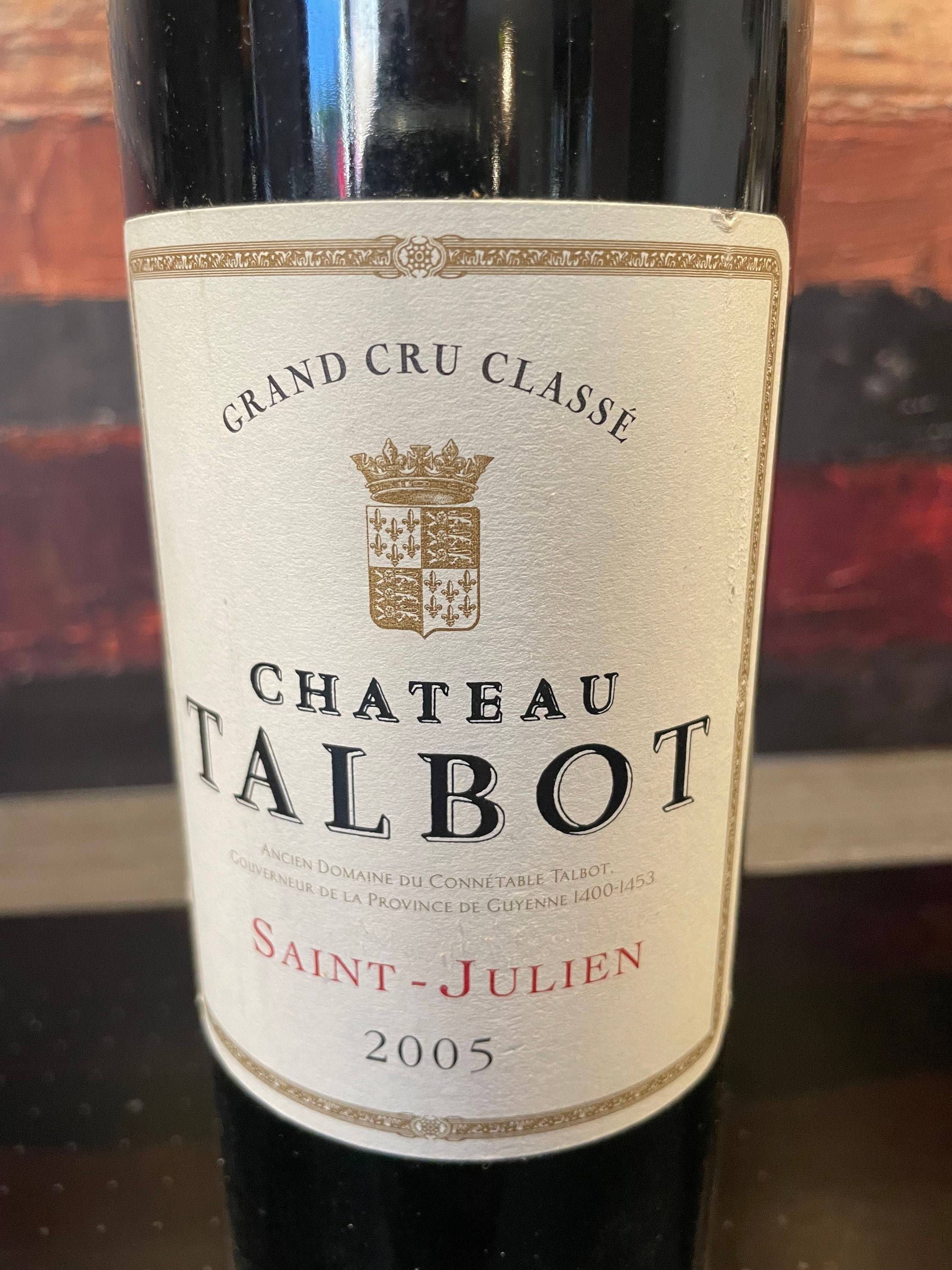 Vends 1 bouteille Château Talbot 2005 / 4ème Cru Classé / Bordeaux Saint-Julien 91/100