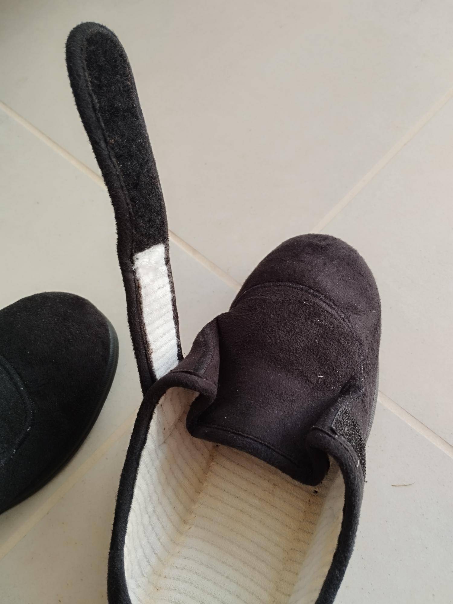 Chaussons noirs pour diabétique - Pointure 37