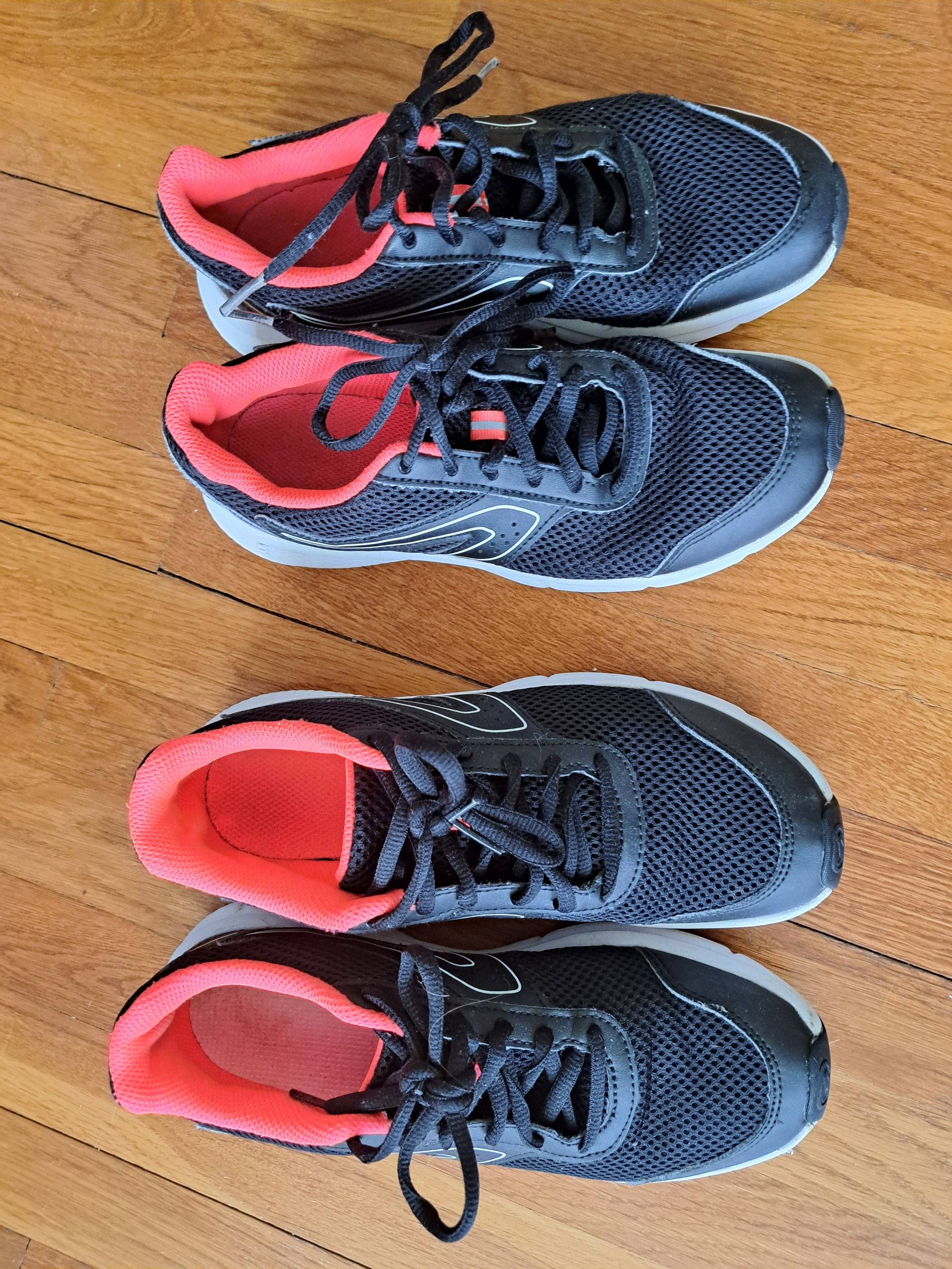 Vends chaussures running femme noir corail T36 et T37 Décathlon