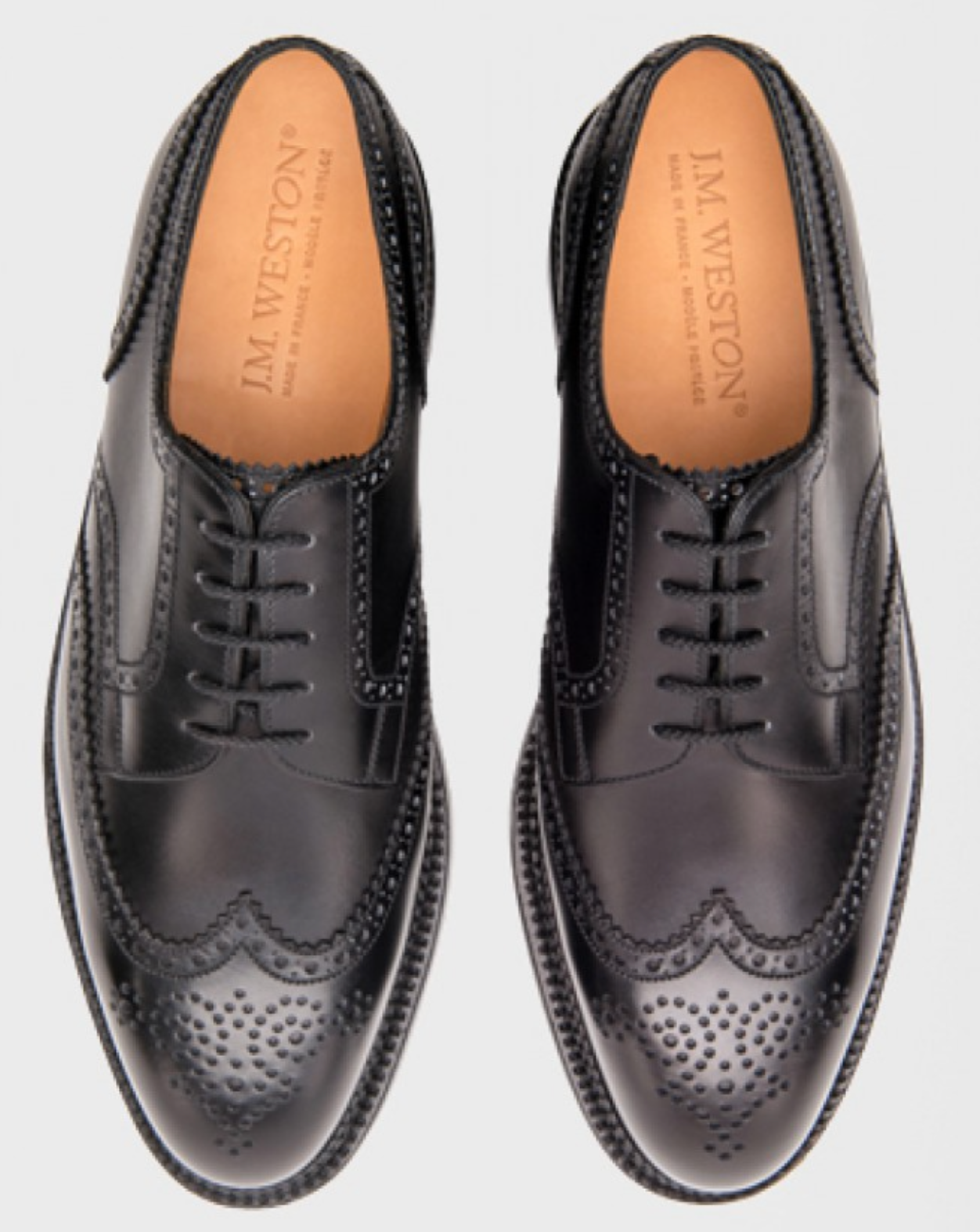 Chaussures Derby JM WESTON - Semelles Triples - Pointure 42 (UK 9) - Cuir Noir - Occasion