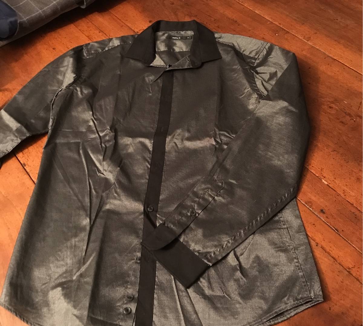 Vends chemise Célio rayures gris métallisé - Taille M
