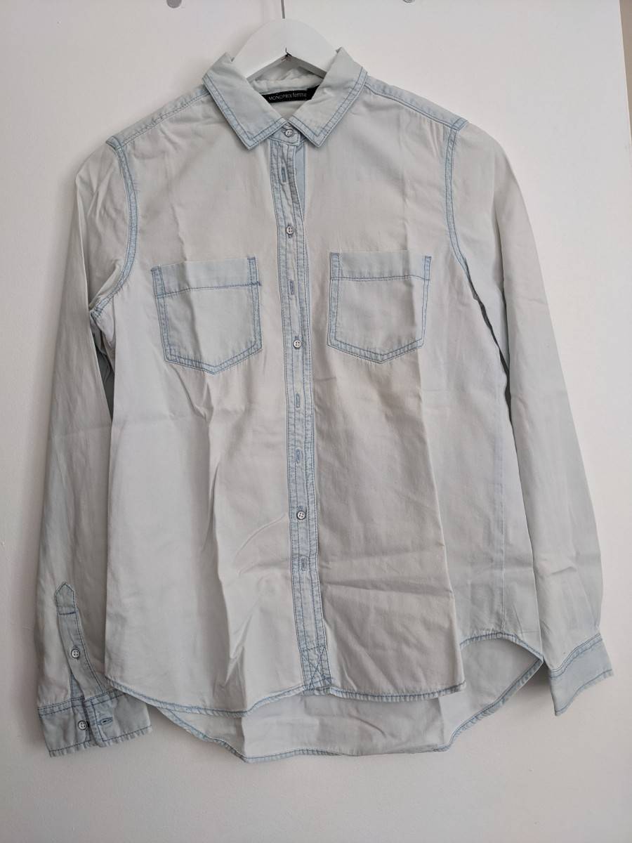 Chemise bleu clair denim T36 Monoprix
