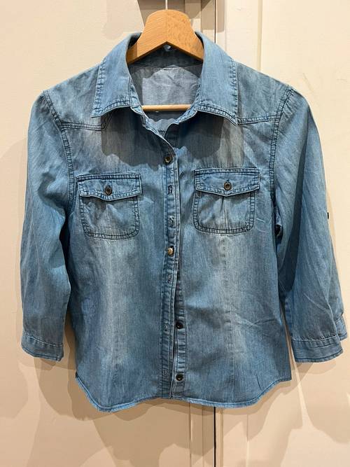 Chemise jean et paillettes - Taille S