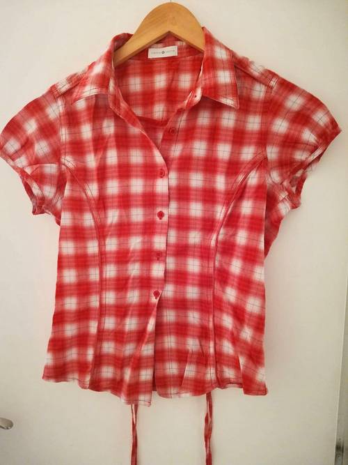 Chemise Cache Cache rayée rouge et blanc très peu portée - Taille 3