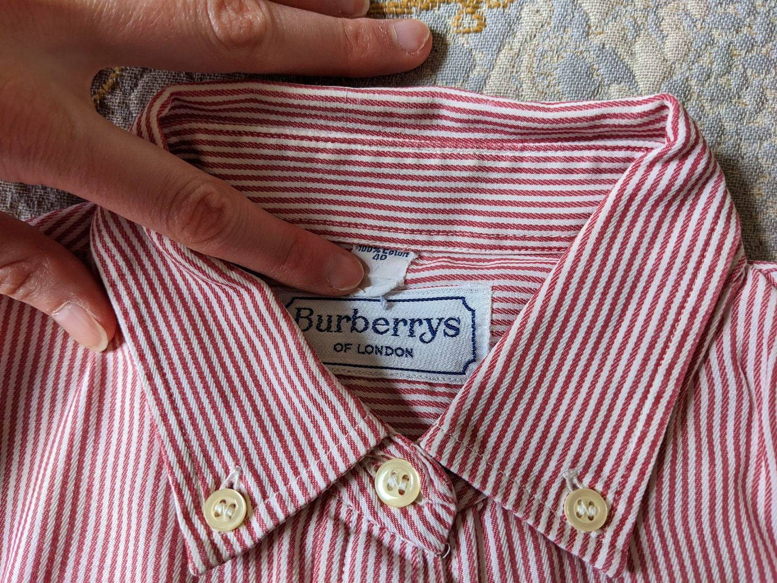 Chemise vintage Burberry T34/36 rayée rouge blanc