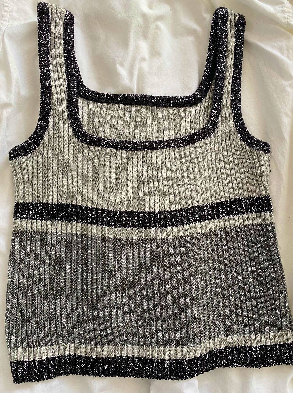 Top chiné argenté - Taille S