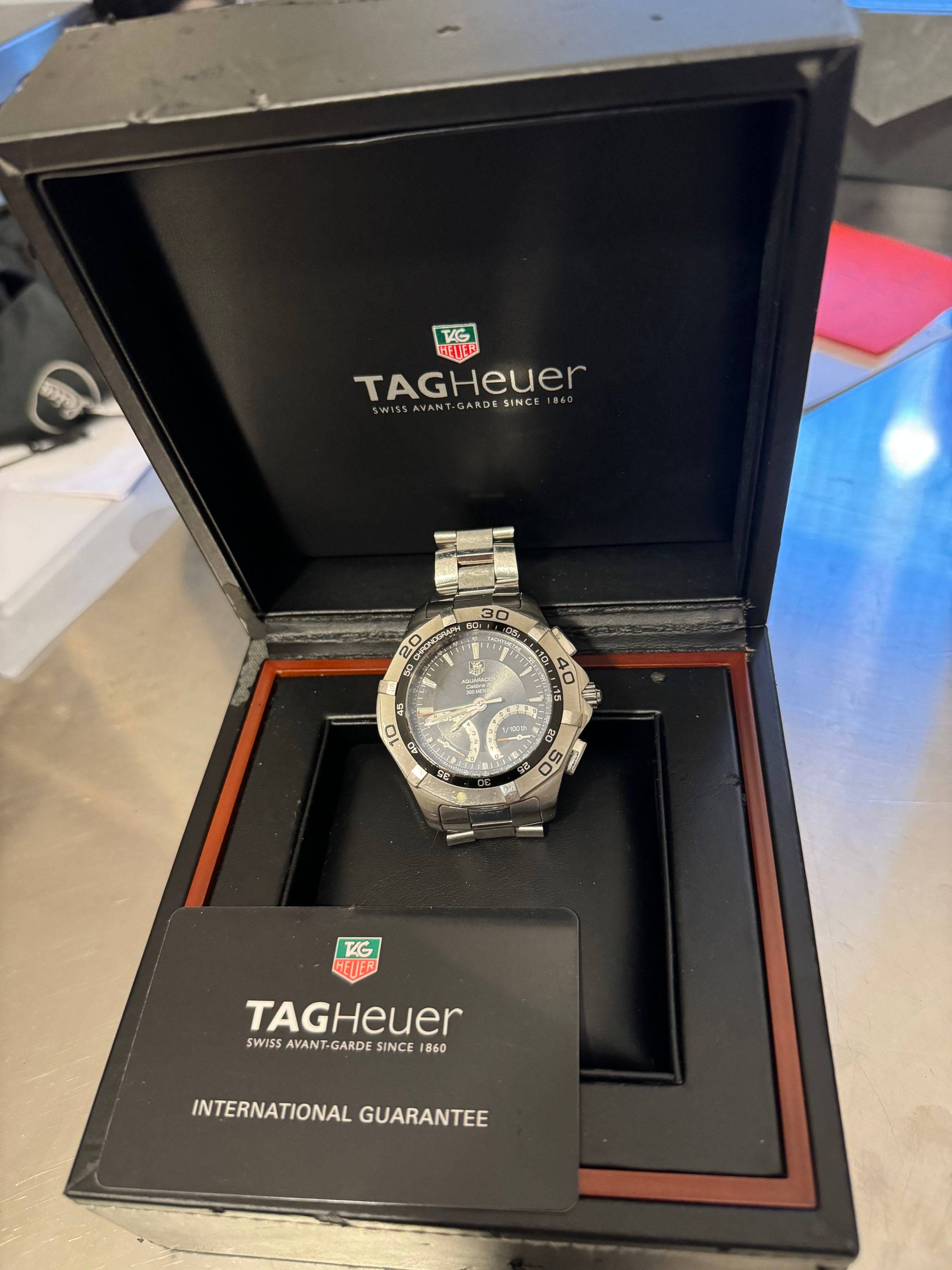 Chrono automatique Tag Heuer Aquaracer calibre S 300m précise au 1/100