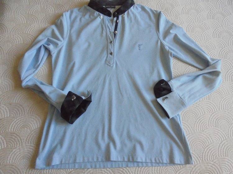 Polo de golf bleu clair/écossais Golfino 42/44