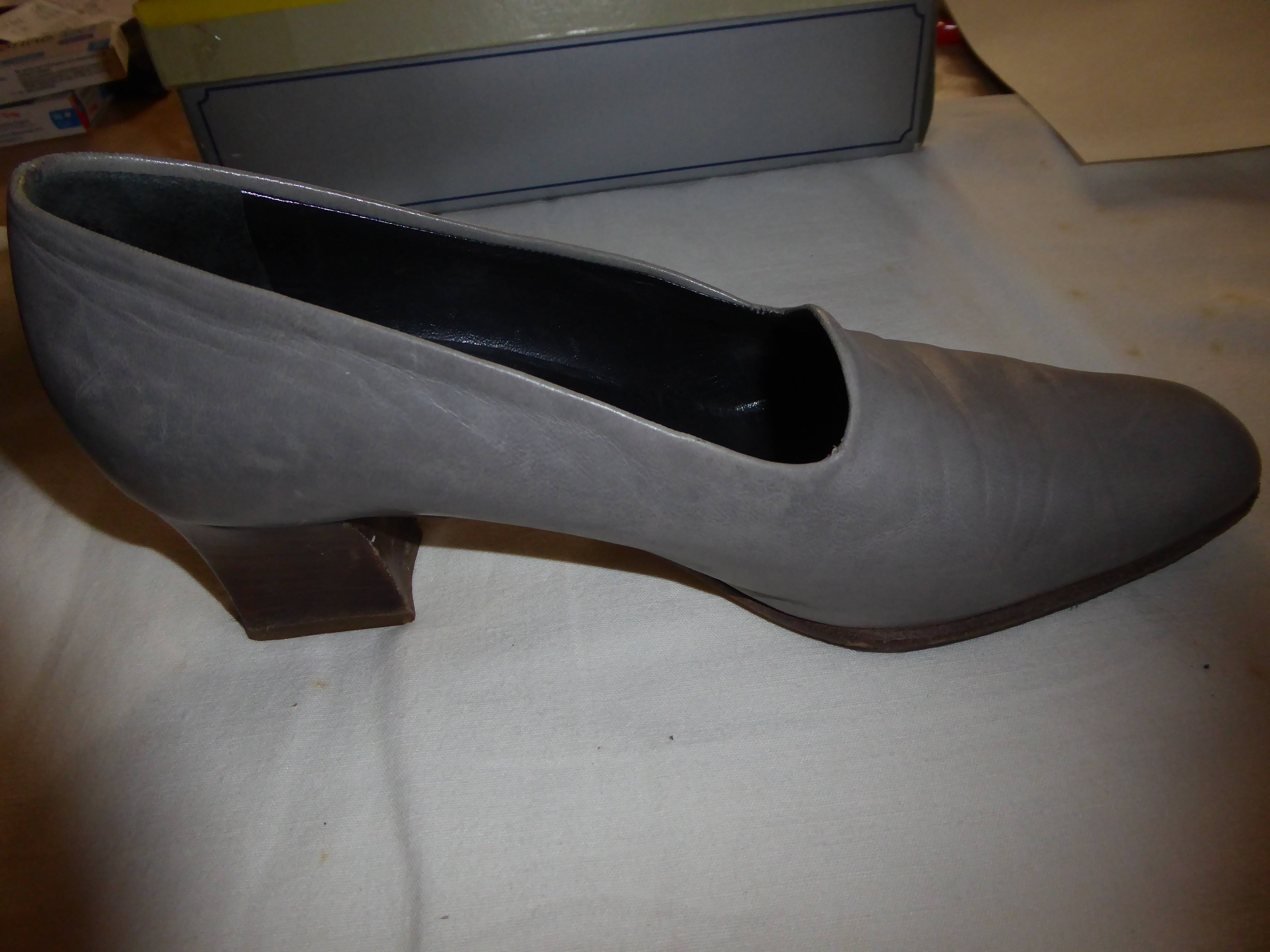Chaussures cuir gris clair talon - Pointure 38