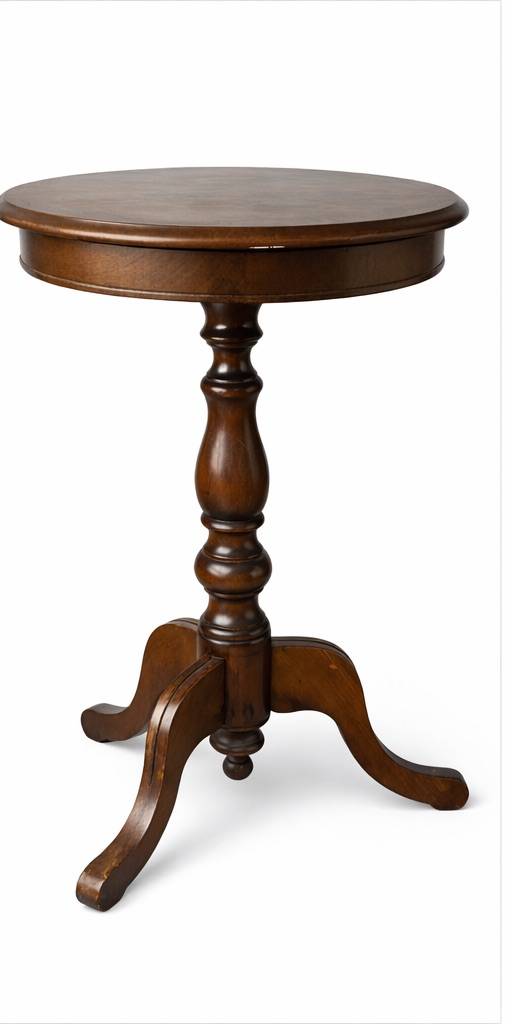 Guéridon ancien XIXe – marqueterie florale – pied tripode – table d’appoint