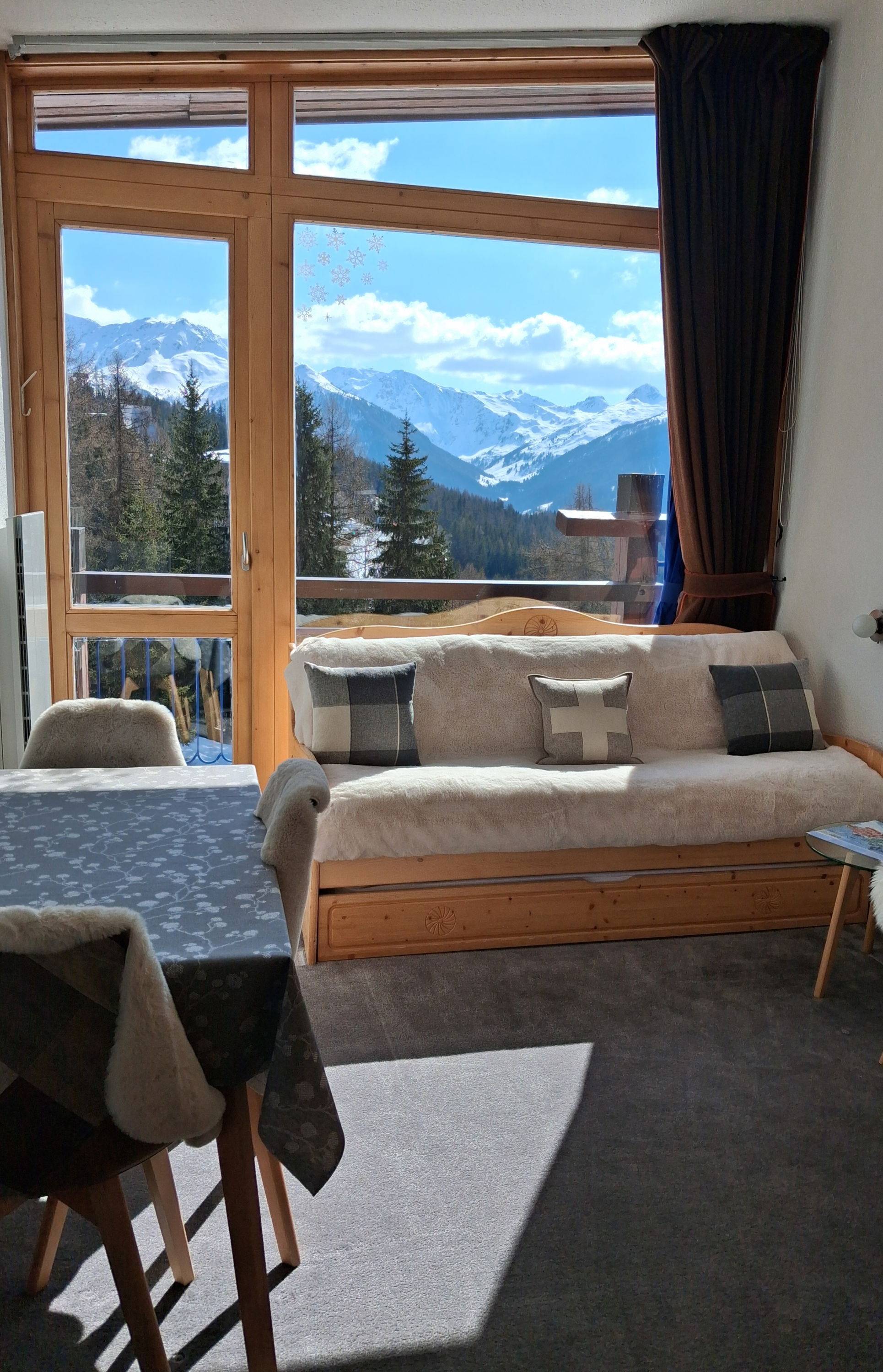 Loue appartement rénové aux Arcs 1800 - 4 couchages - Pieds des pistes - Vue incroyable