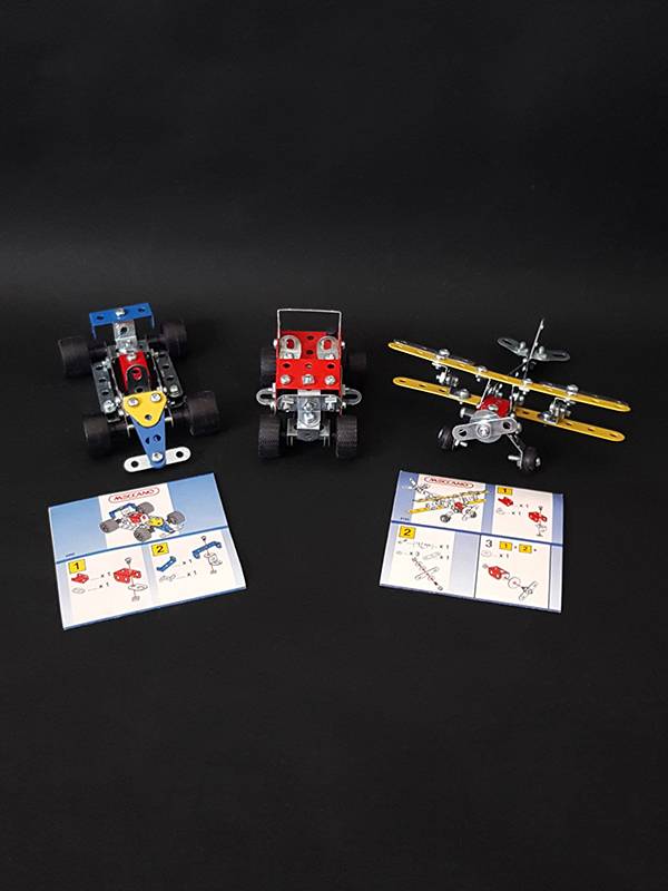 Lot Meccano - Avion 2103 + Voiture de course 2202 + Jeep "Rough rider" 2501