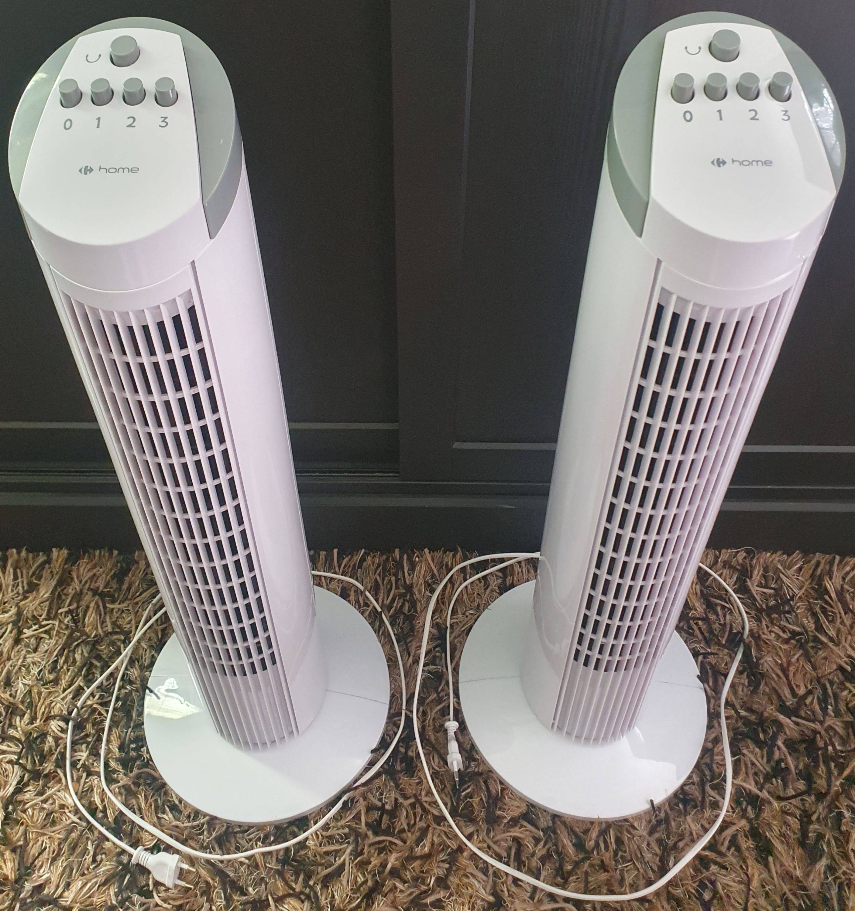 Vends ventilateur colonne Carrefour Home 3 vitesses de 74 cm, à l’unité au choix
