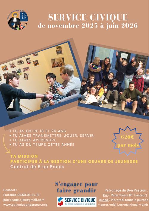 Recrute animateur H/F pour service civique au bureau de direction, se mettre au service des enfants