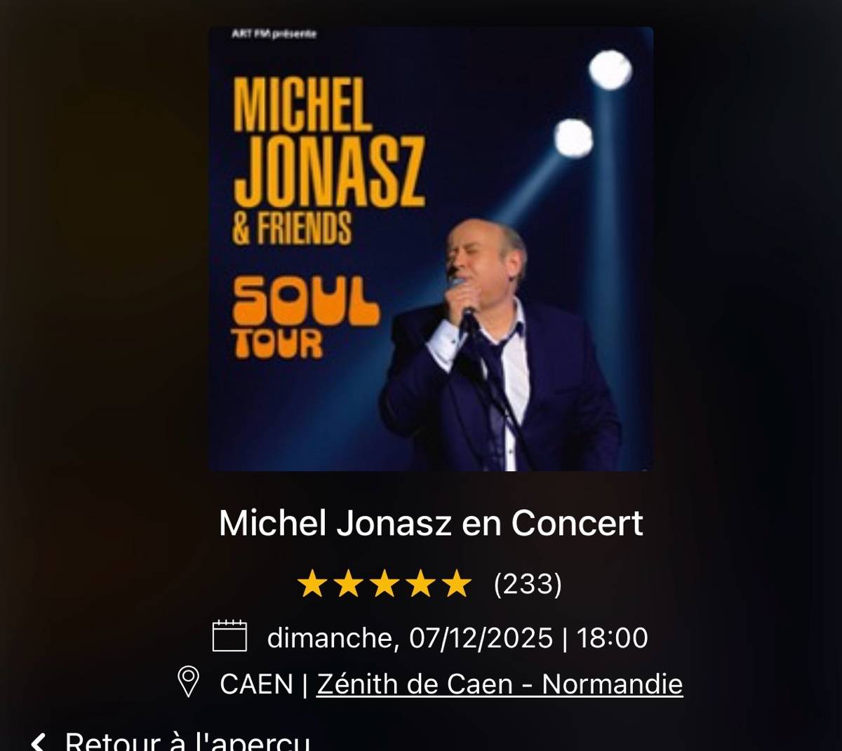 Propose concert de Michel Jonasz le 7 décembre 2025 à 18h