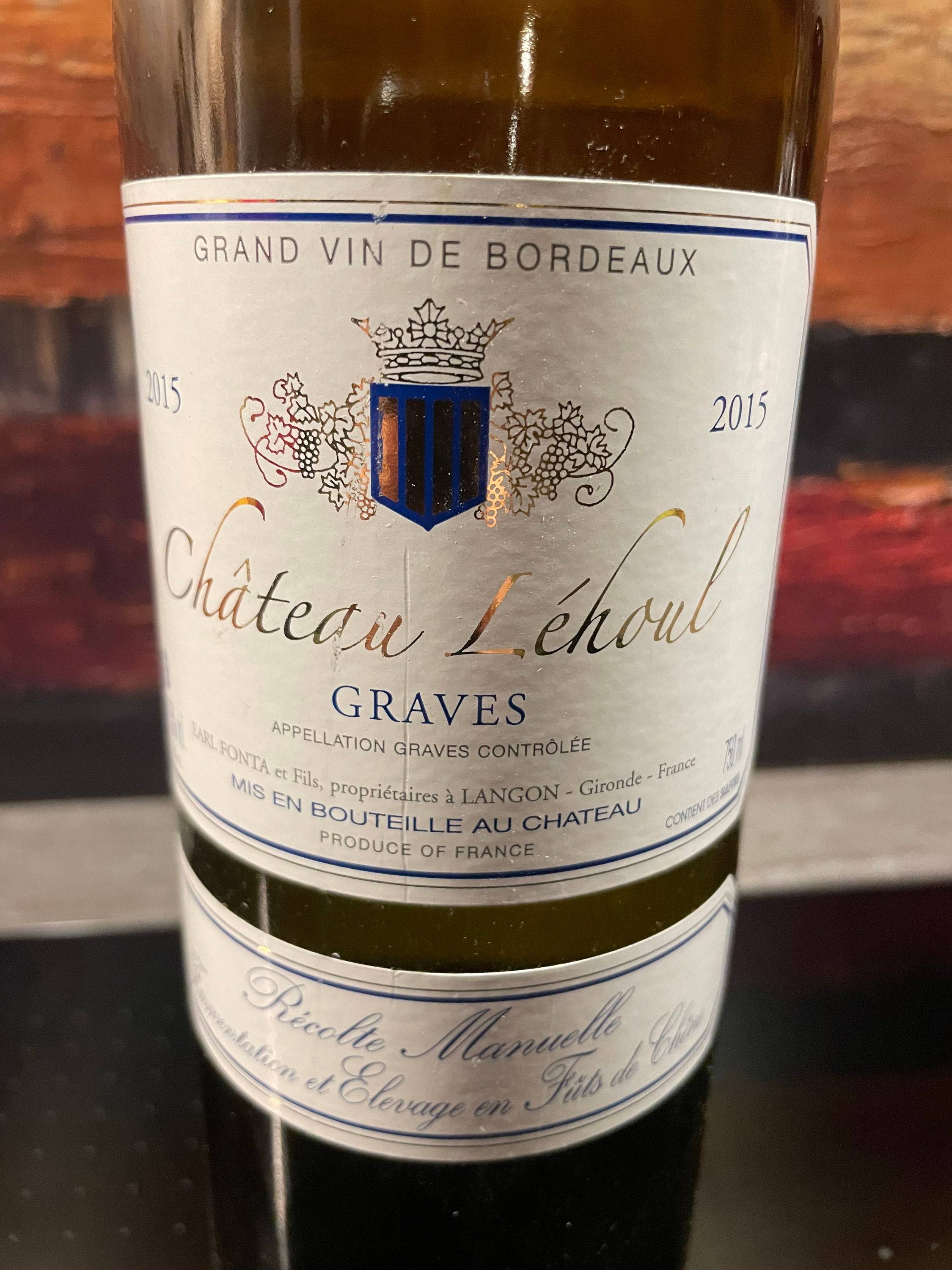 Vends 1 Bt Château Lehouls 2015 Graves Blanc