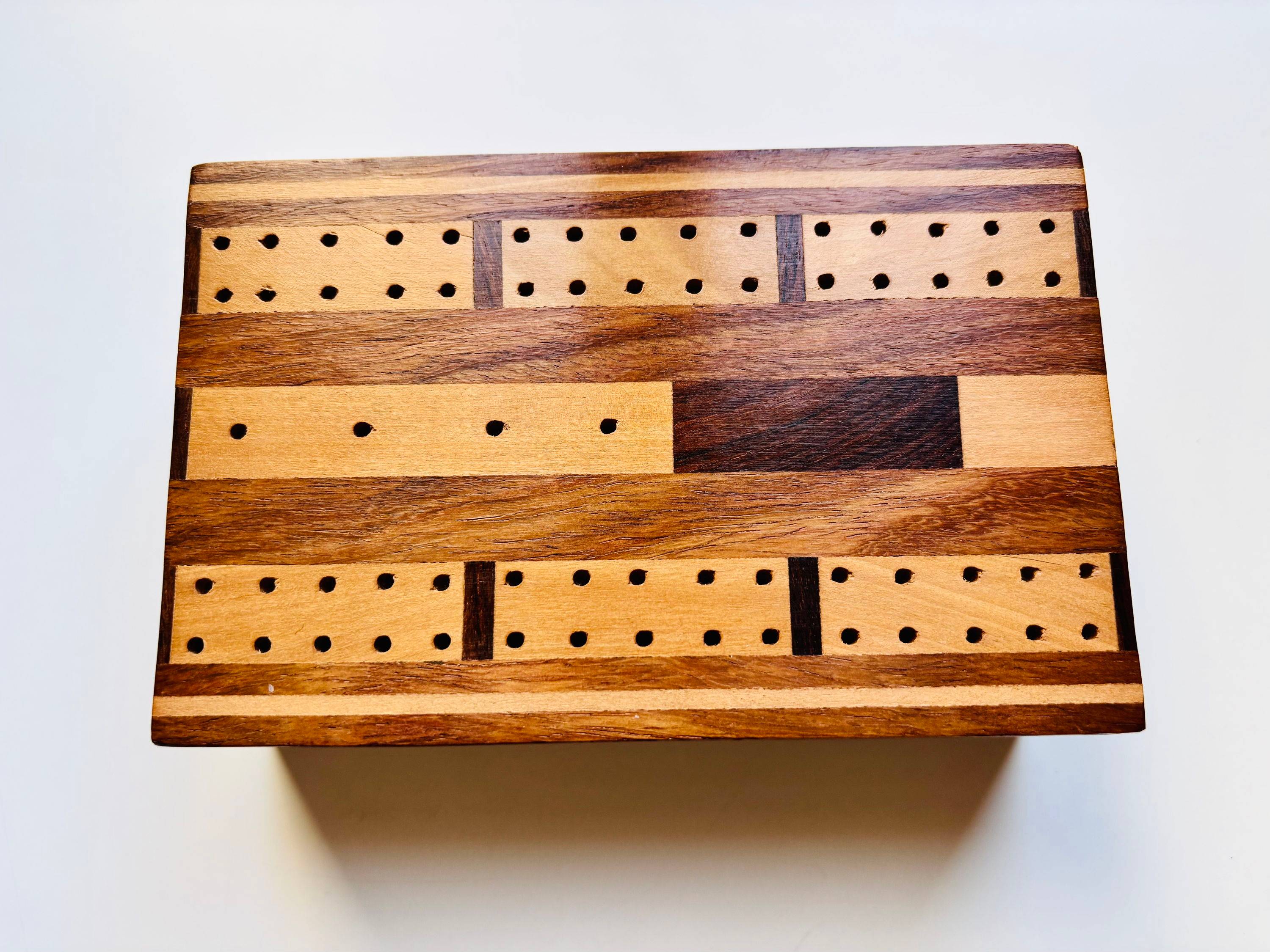Vends jeu de cribbage de poche marqueté