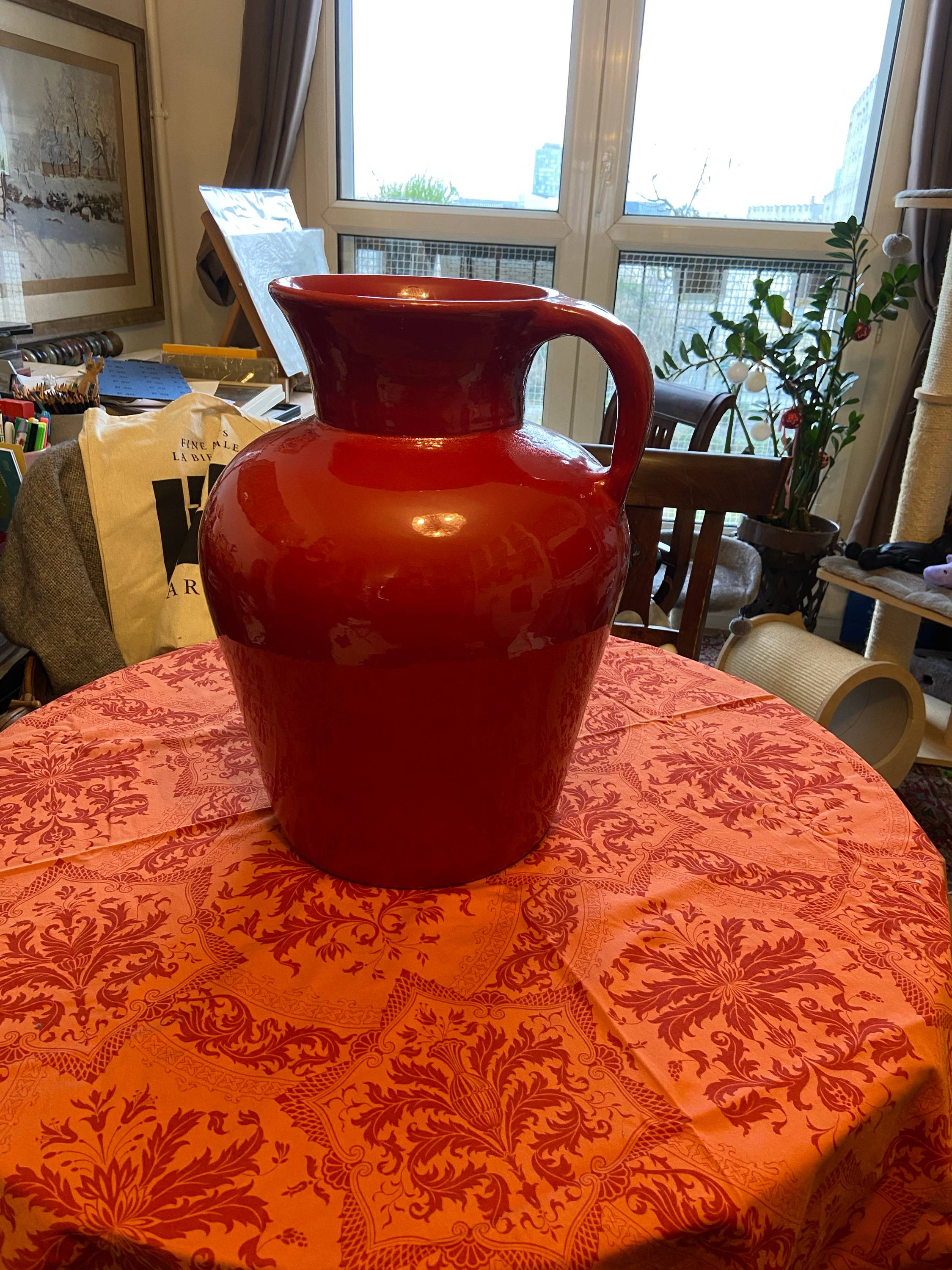 Vends gros vase rouge