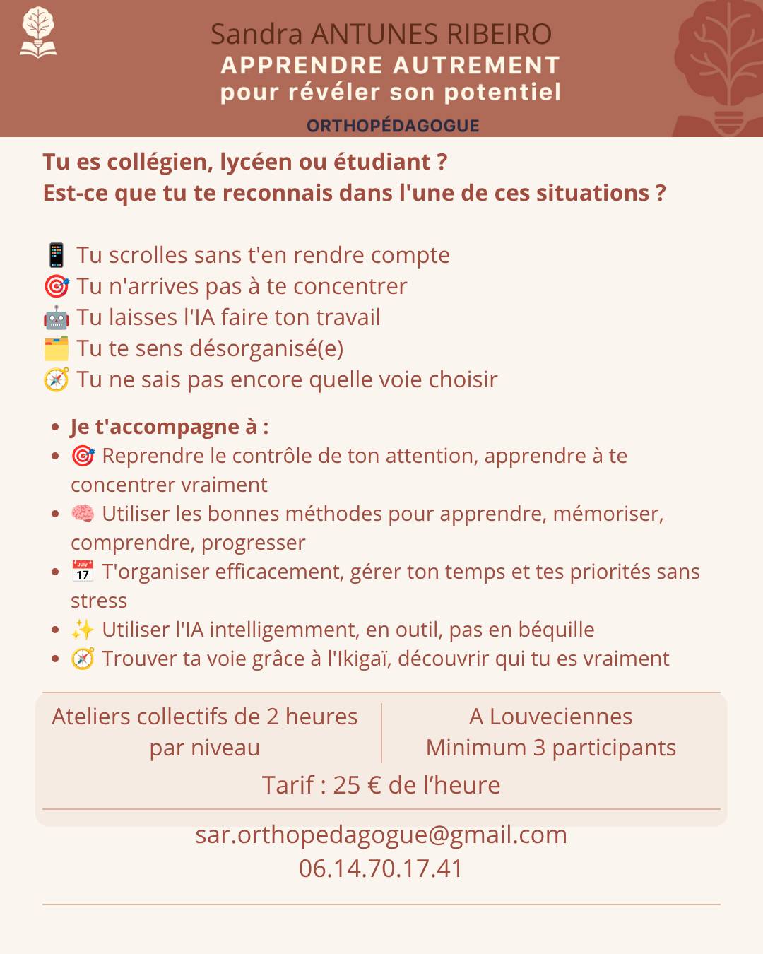 Propose Ateliers orthopédagogie - méthodologie