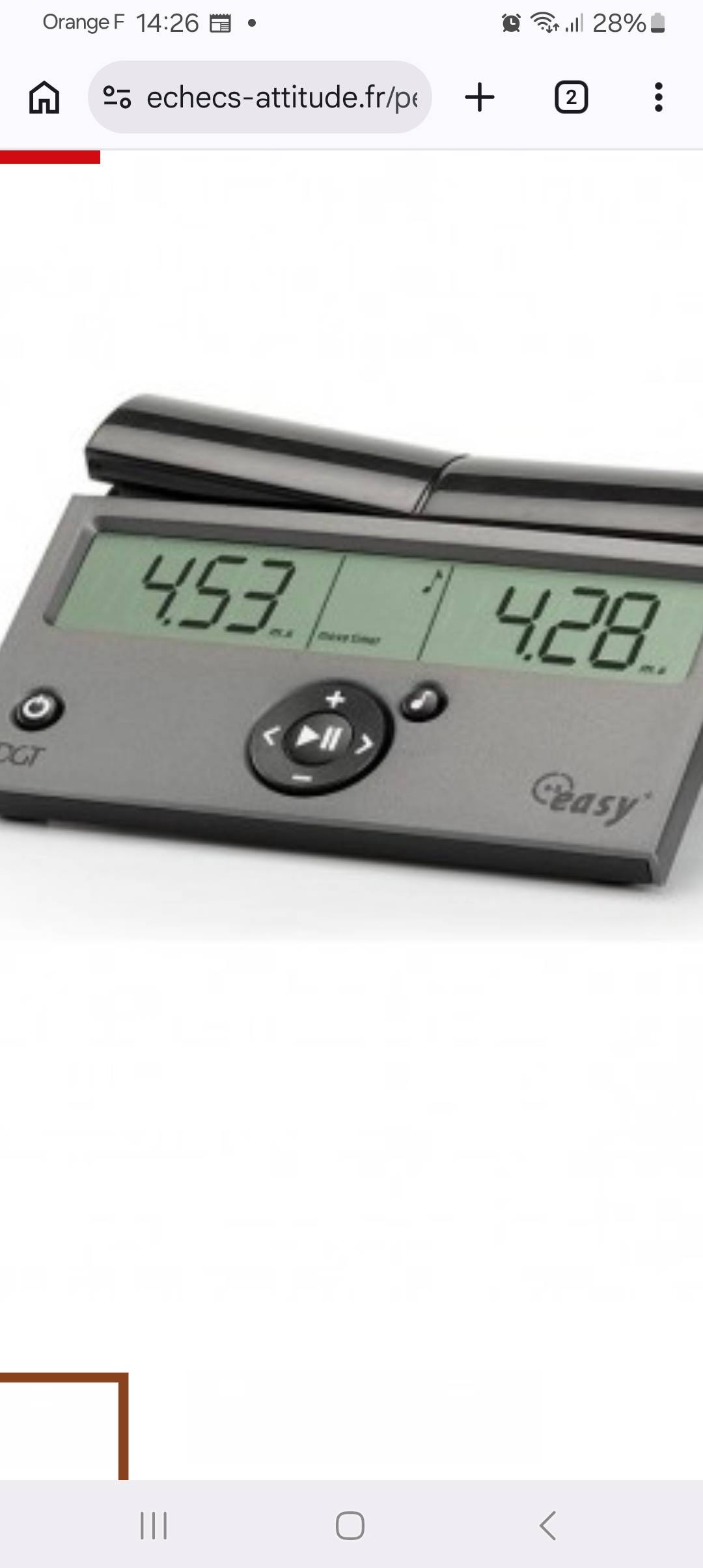 Vends pendule d’échecs neuve