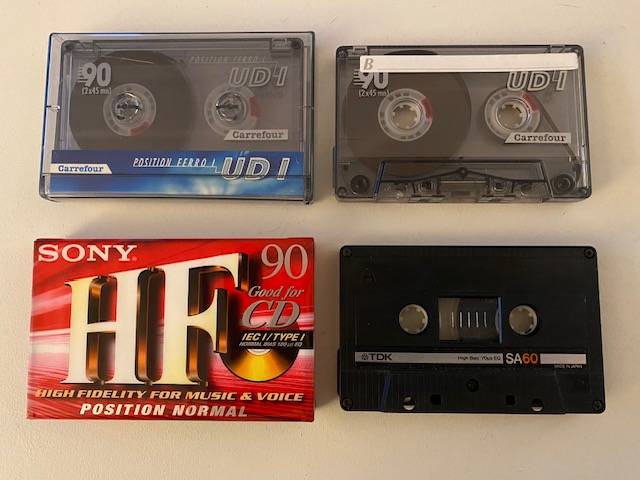 Vends lot de 4 cassettes vierges