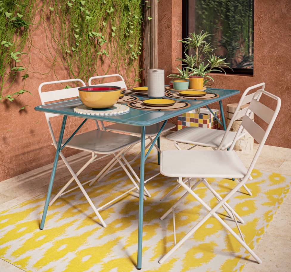 Vends 6 chaises de jardin pliantes en métal blanc Maisons du Monde