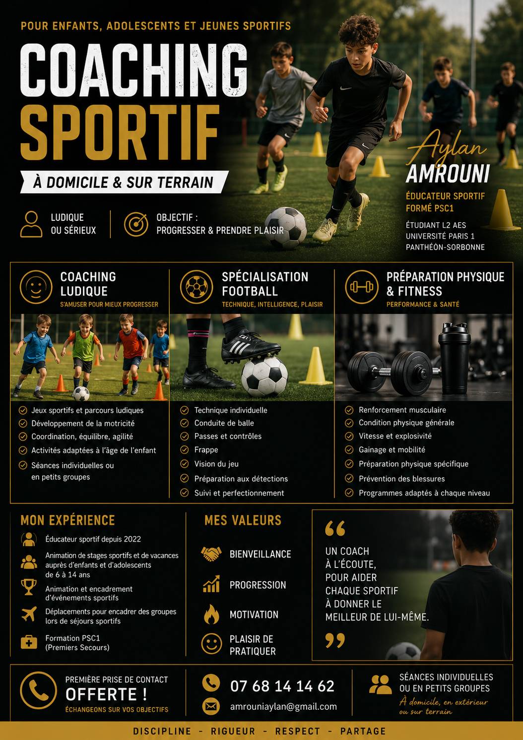 Propose coaching sportif : football ou préparation physique et fitness